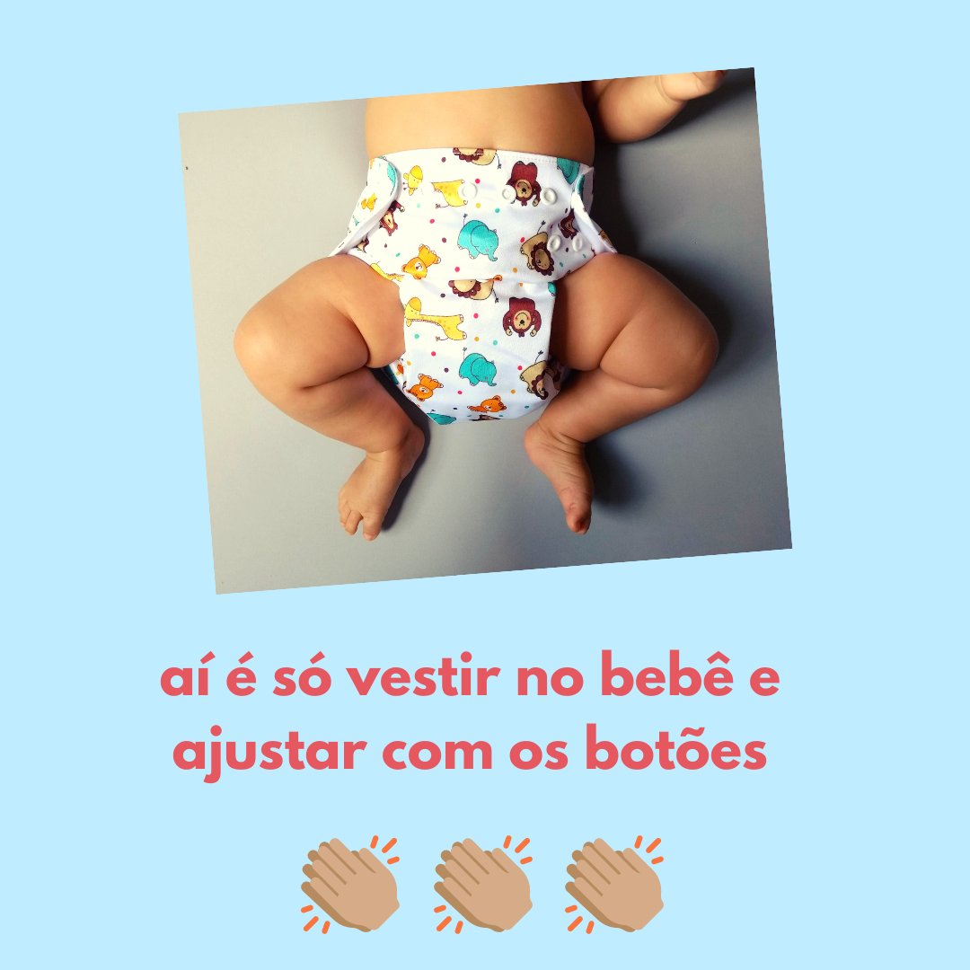 Como funciona a fralda de pano ecológica fraldadinhos: Vestindo no bebê